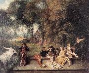 WATTEAU, Antoine Merry Company in the Open Air1 oil painting picture wholesale
